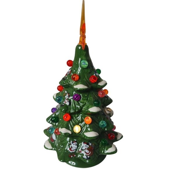 Disney Parks Ceramic Christmas Tree Figurine With Mickey & Friends Light-Up - Picture 8 of 12